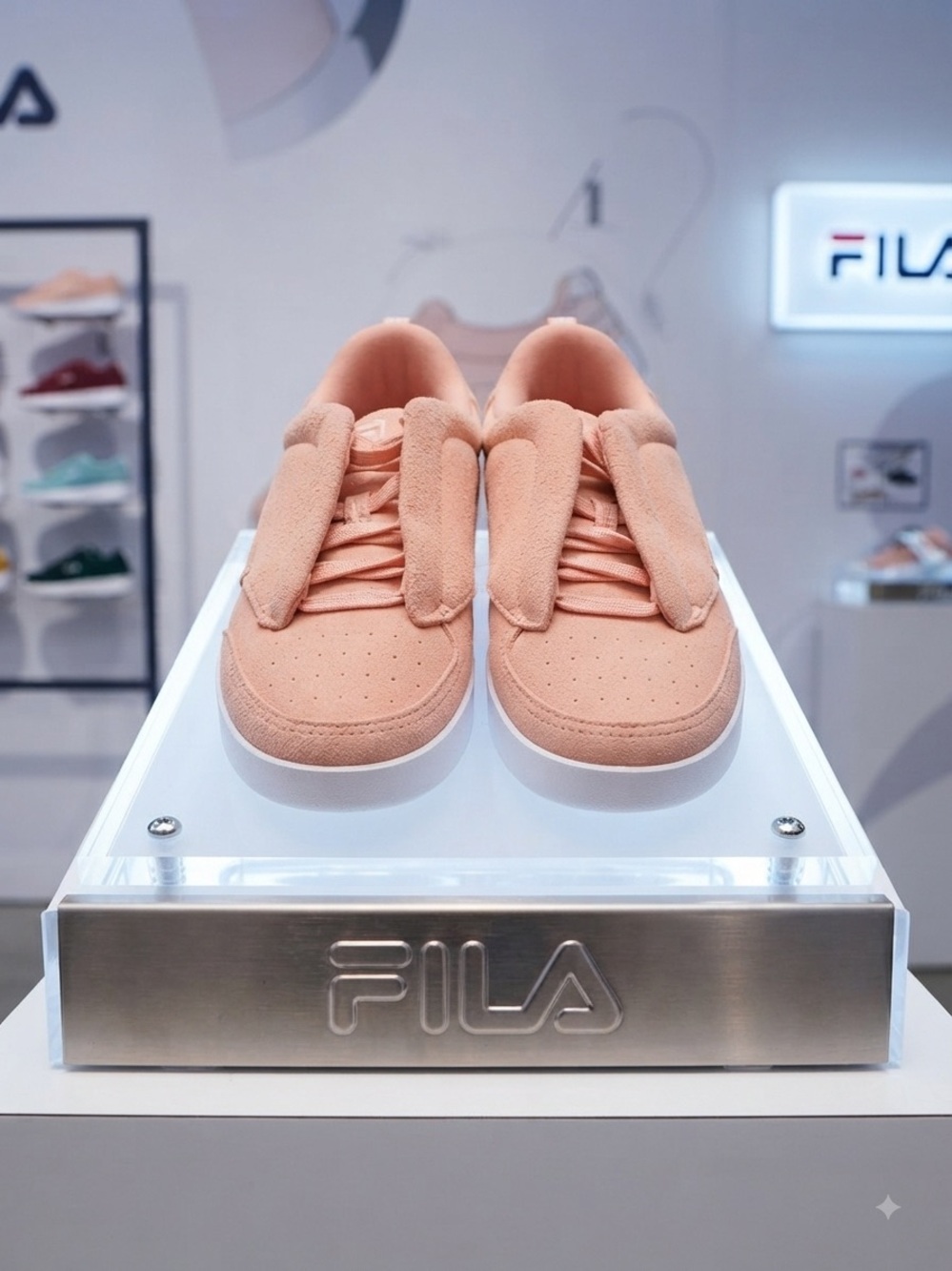FILA woman Peach Suede Sneakers - Soft Pink Casual Shoes